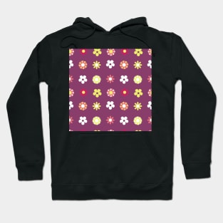 Hippie Floral Purple Flower Seamless Pattern Hoodie